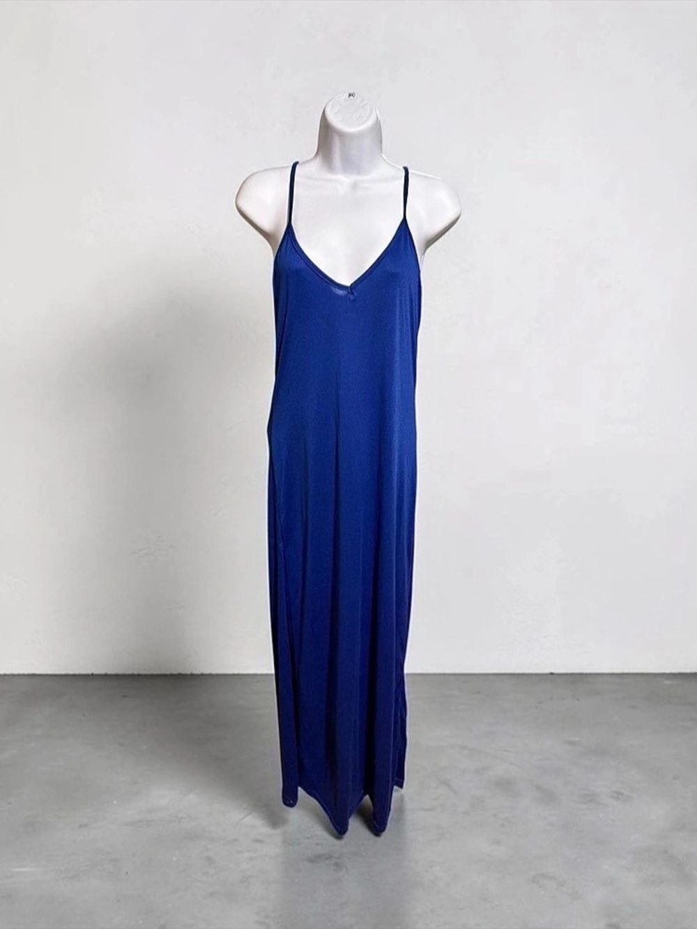 Stretch Maxi Slip Dress in Blue Size Jr Large NWT